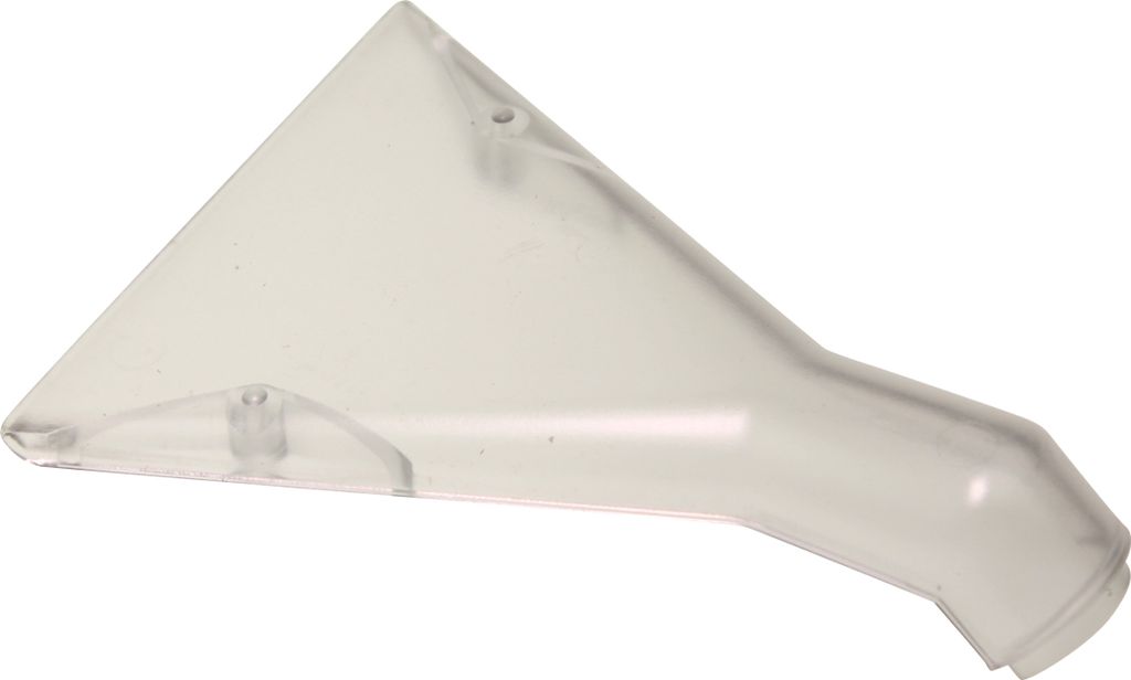 A clear plastic nozzle attachment for a cleaning device.
