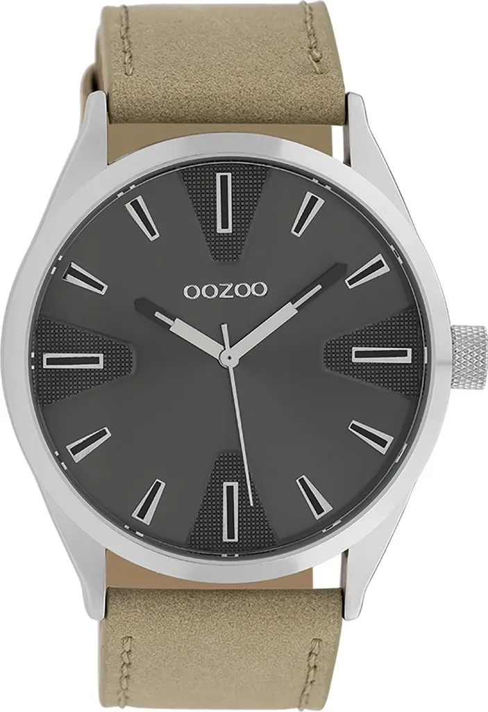 Montre Homme Oozoo Cuir Gris Foncé - Design Minimaliste et Précision