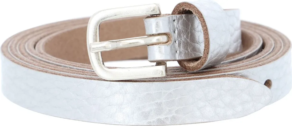Vanzetti Pelle cintura Chain Reaction 15mm Metallic Belt W75 Silver Metallic argentato