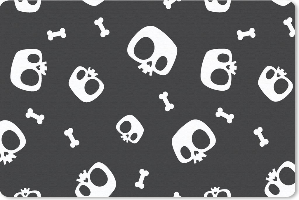 MuchoWow Schreibtischunterlage Muster - Schädel - Skelett - Knochen - Junge - Kinder - Kinder 60x40 cm - XXL Mauspad - Großes Mauspad