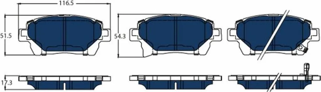 Plaquettes de Frein Bleu Électrique Haute Performance Toyota Prius 1.5 03-09