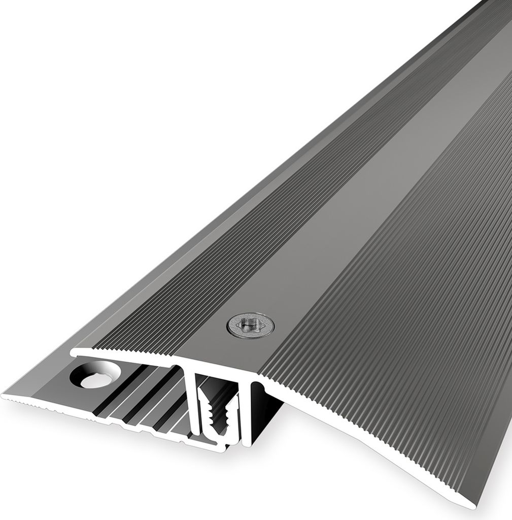 PROVISTON | Übergangsprofil | Laminatausgleich | Breite: 56 mm | Höhenausgleich: 7 - 18 mm | Länge: 1000 mm | Aluminiumprofil | Edelstahloptik |...