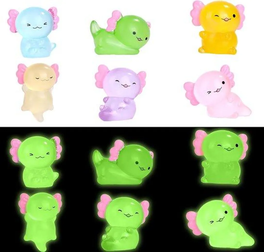 Figurines axolotls phosphorescents : animez vos espaces sombres (12pcs)
