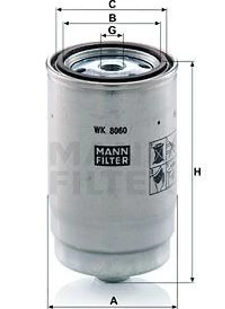 Filtre à carburant MANN-FILTER WK 8060 z pour moteur Diesel Hyundai Kia