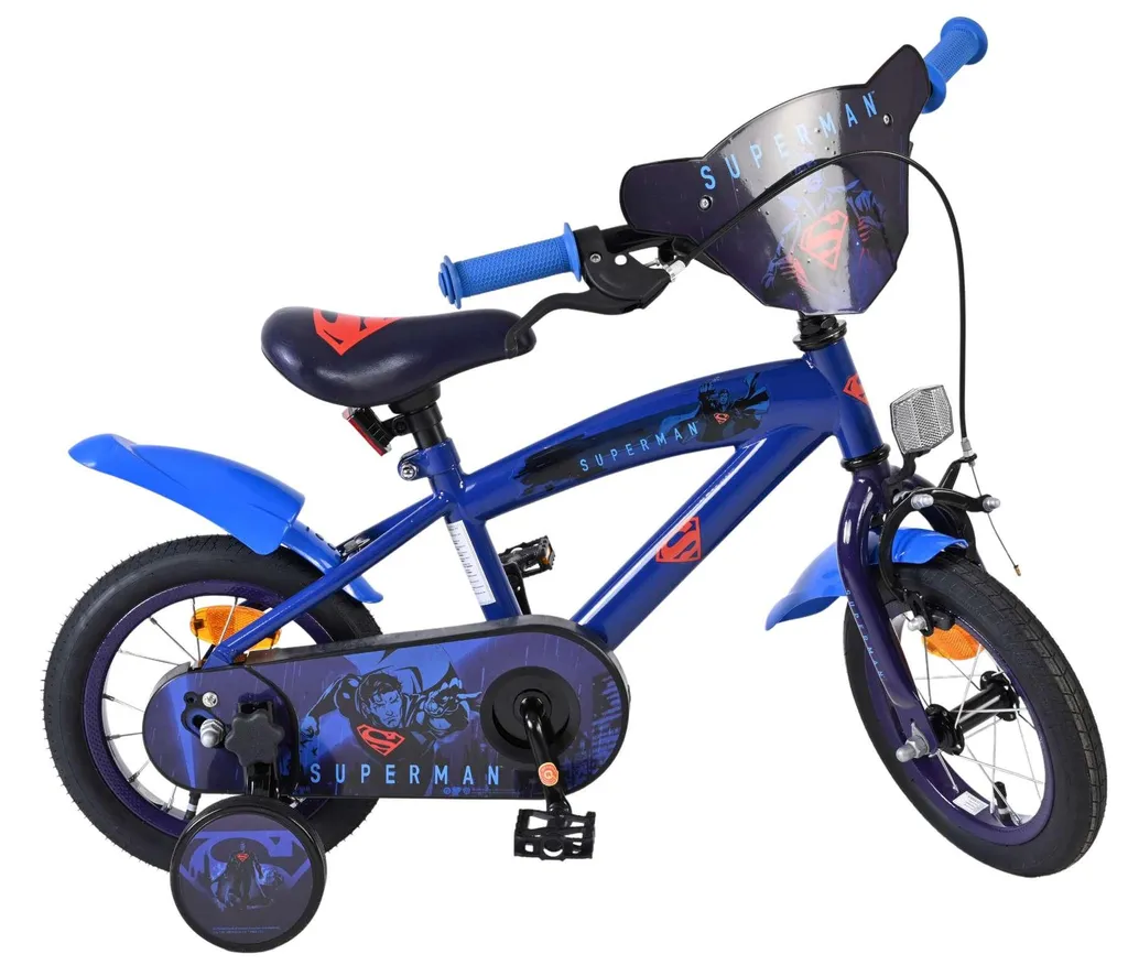 Vélo 12 pouces Superman bleu robuste avec roues stabilisatrices - 10