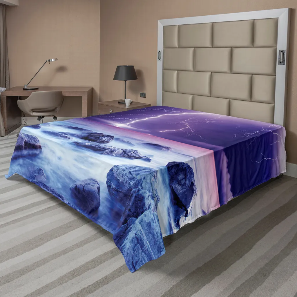 Drap de lit pour décoration de chambre ambiance Océan et Nuit