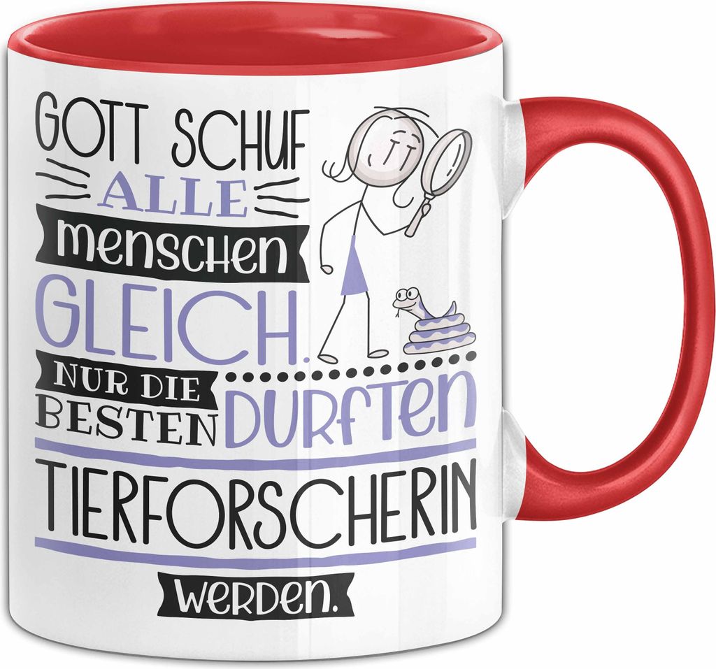 Tierforscherin Geschenk Becher Tasse Gott Schuf Alle Produktbild 