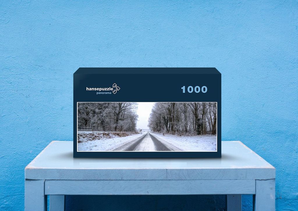 hansepuzzle 43005 - Waldstraße Puzzle, 1050 Teile, Fortbewegung, 60,0 x 46,0cm mit hochwertiger Aufbewahrung, Kartonbox & Beutel
