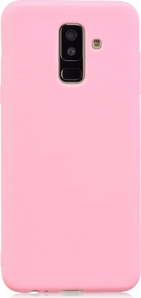 für Samsung A6 plus 2018 Schöne Candy Color Matte TPU Anti-Scratch rutschfeste Schutzhülle Zurück Case dark pink