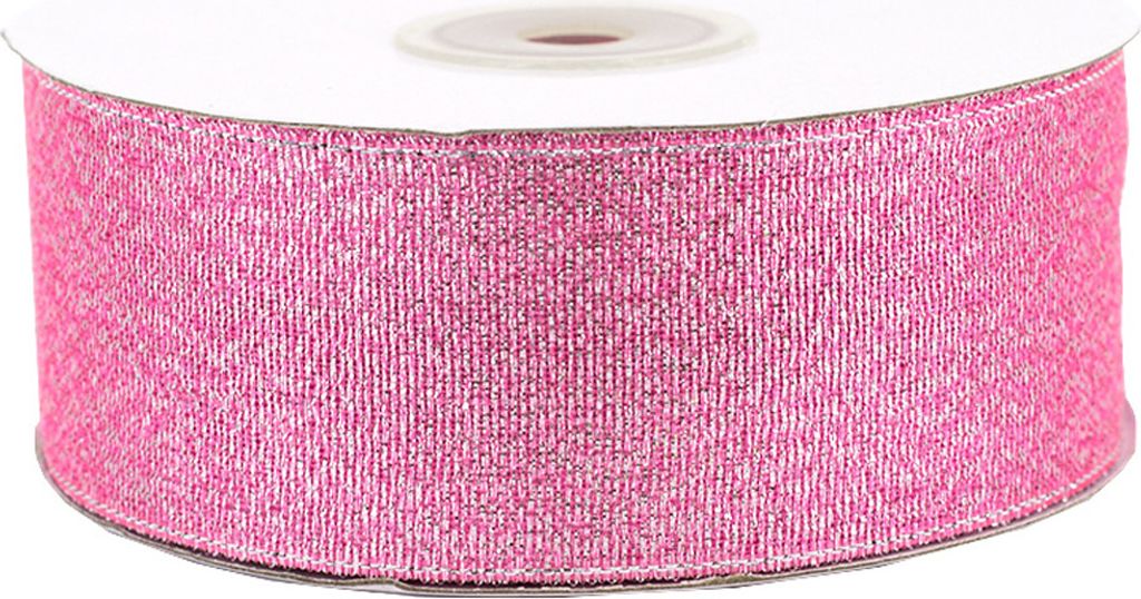 Glitzerband 38mm x 32m Rolle Rosa / Silber