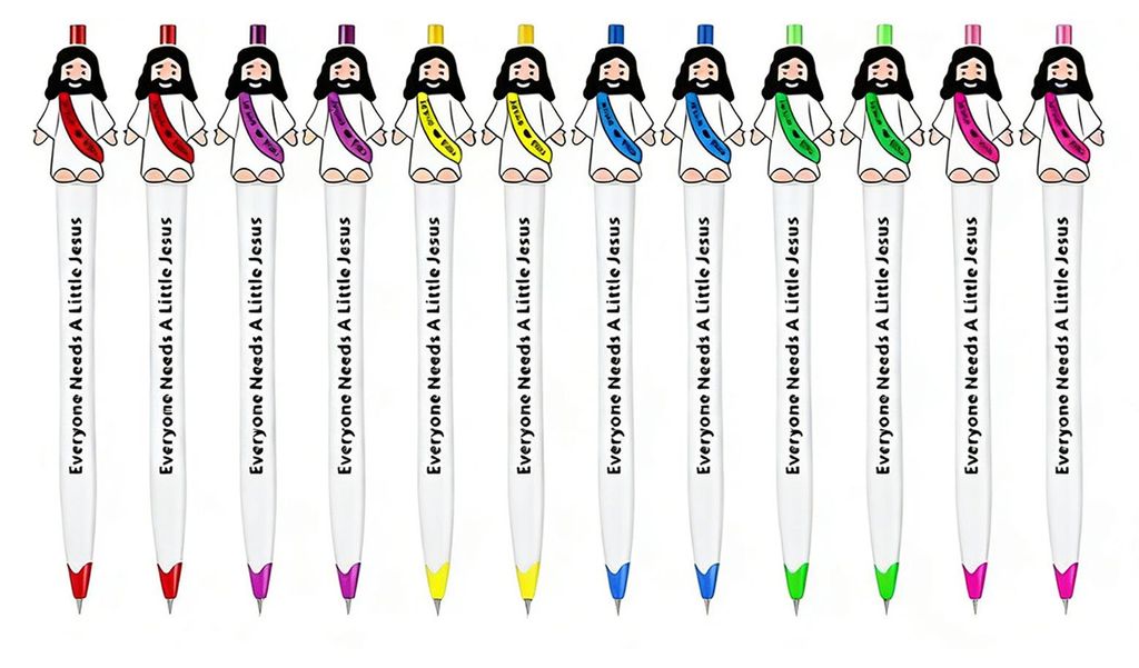 Mini-Jesus-Kugelschreiber mit sanftem Schreibgefühl, schnelltrocknender Tinte und inspirierendem Zitat – ein einzigartiges Geschenk für Kirche,...