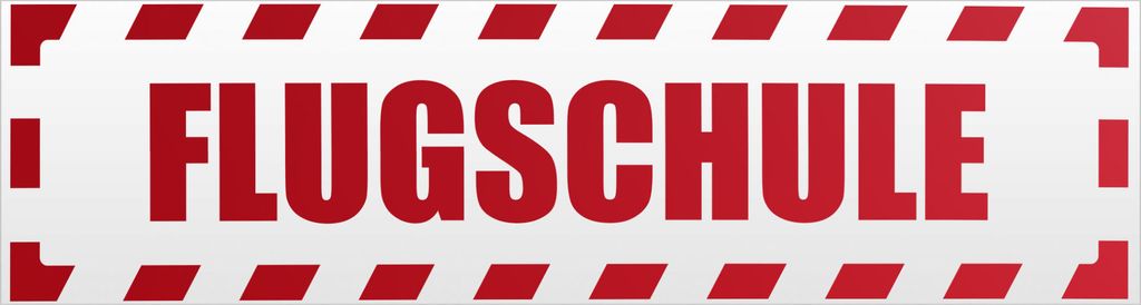 Kiwistar Flugschule gestreift Magnetschild Schild magnetisch - 30cm Rot - reflektierend - Magnetfolie für Auto PKW Kfz