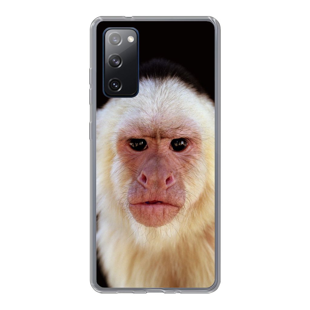 MuchoWow Handyhülle Schutzhülle Hülle für Samsung Galaxy S20 FE Affe - Fell - Schwarz Silikon Softcase Handy Hülle - Abdeckung