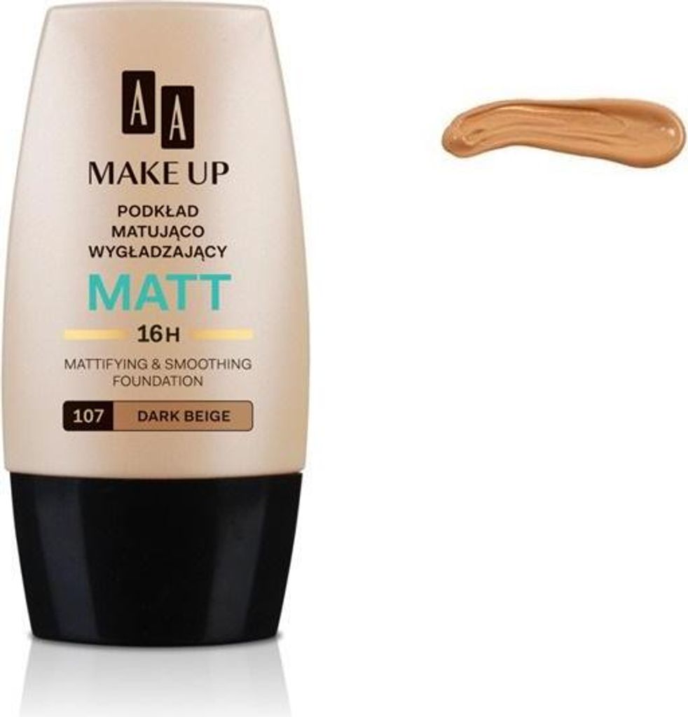 AA Make Up Matt Foundation mattierende und glättende Foundation 107 Dark Beige 30ml