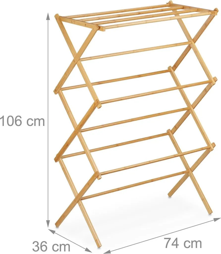 Porte-serviettes extensible en bambou naturel - Support linge ajustable