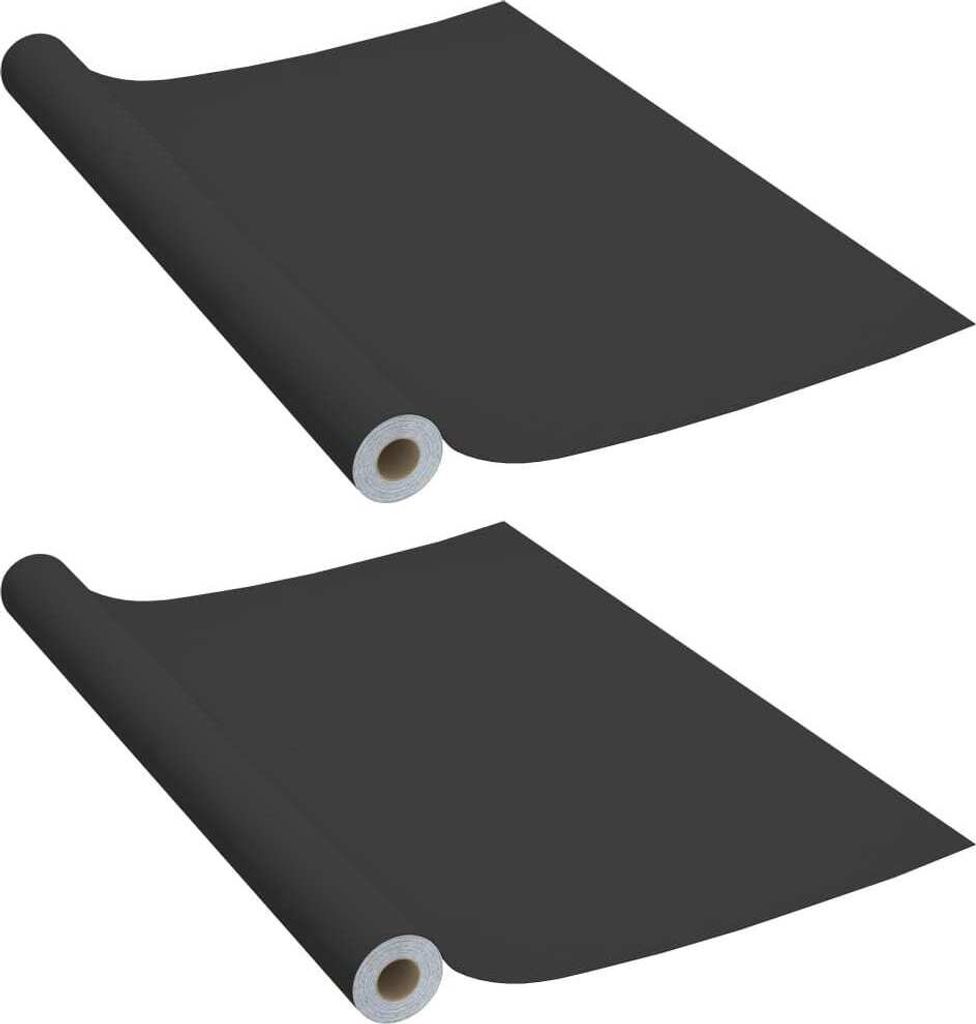 Möbelfolien Selbstklebend 2 Stk. Schwarz 500x90 cm PVC
