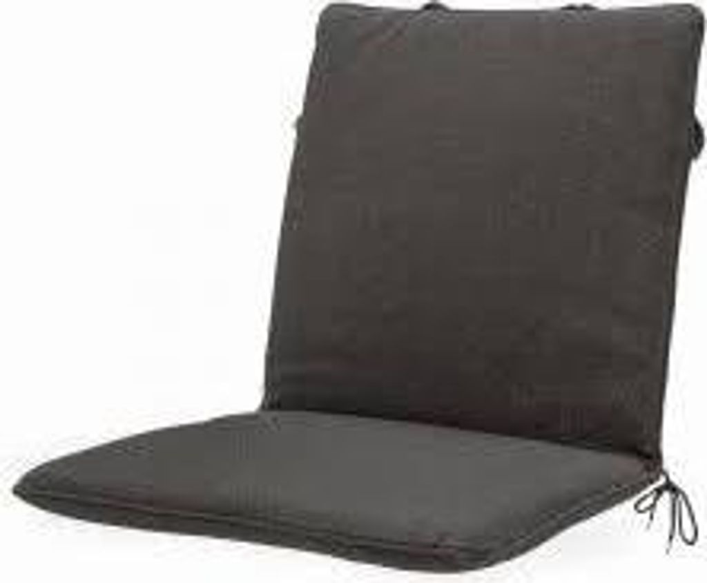 Madison Stapelstuhl Kissen Dunkelgrau mit Natur Outdoor-Beschichtung, 97x49cm, niedriges Rückenkissen