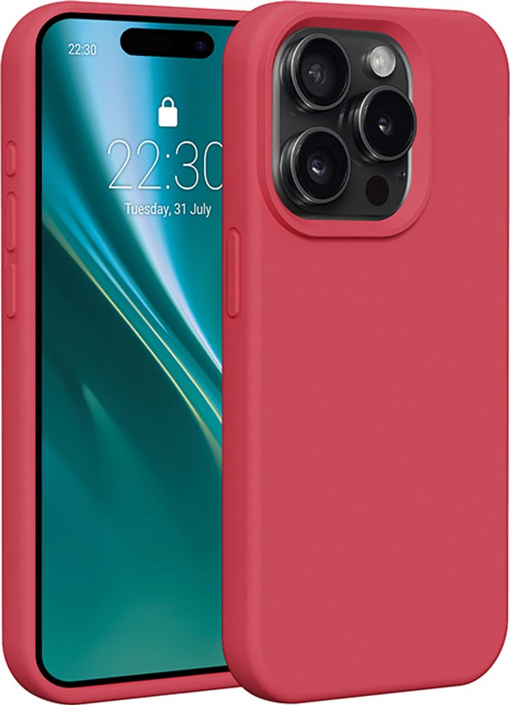 Etteri Silikonhülle für iPhone 15 Pro 6,1 Handyhüllen Himbeere