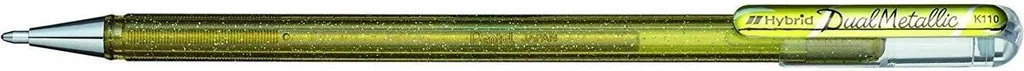 Pentel K110-DXX Dual Metallic Roller Gel Or Hybride, Lot de 12 Stylos