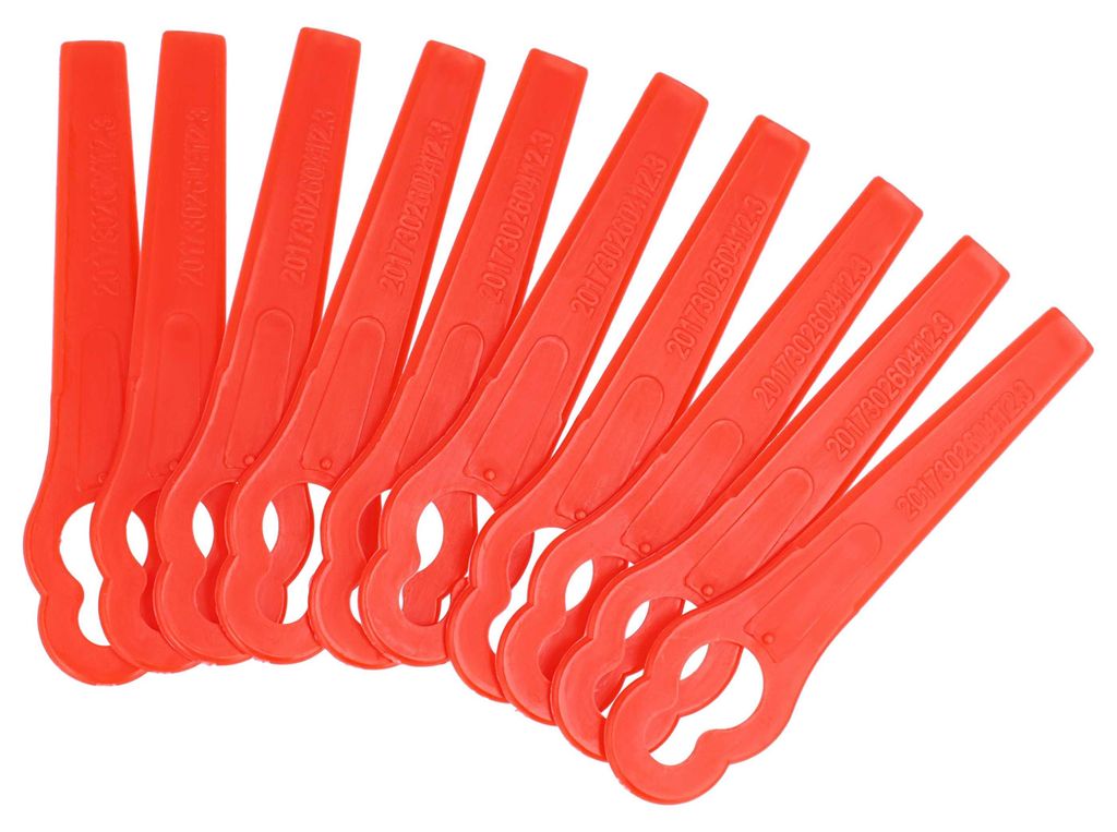 vhbw 10x Ersatz-Messer kompatibel mit Einhell GC-CT GE-CT 18 L, GC-BG-CT 18/1 Li, GC-CT 18/24 Li P Rasentrimmer - Ersatzklinge Rot, Kunststoff