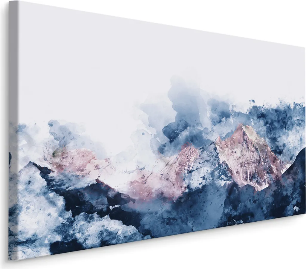Quadro su Tela 70x50 Montagne Astratte: Stampa d'Arte XXL di Qualità