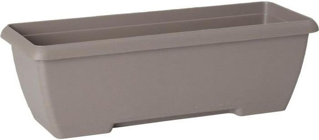 Pflanzkübel mit Wasserreservoir, aus recyceltem Kunststoff und zu 100 % recycelbar, 60 cm – Taupe
