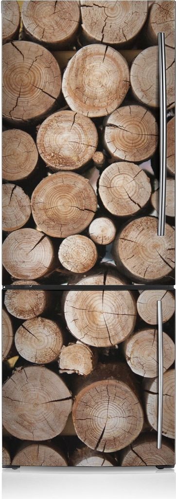 Kühlschrankfolie Aufkleber Kühlschrankmagnete Dekoration Kühlschrankfolie 60x205 cm - Holzbalken