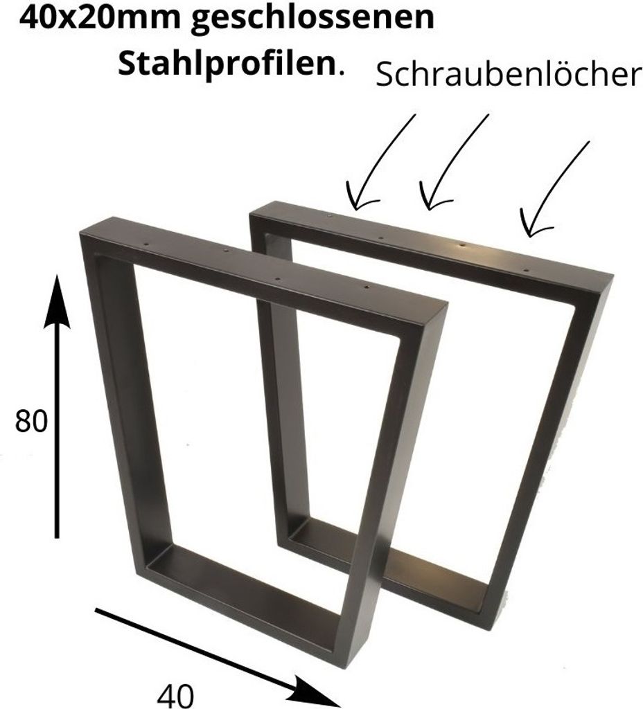 2 X Tischgestell 80x40 cm Handgemachte Beine Tischbeine Produktbild 