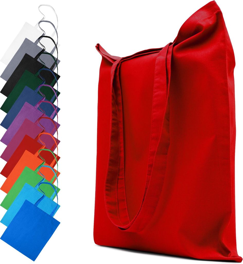 Stofftasche Baumwolltasche 28x32 cm Tasche Beutel Tragetasche Einkaufstasche Stoffbeutel, in Farbe: Rot