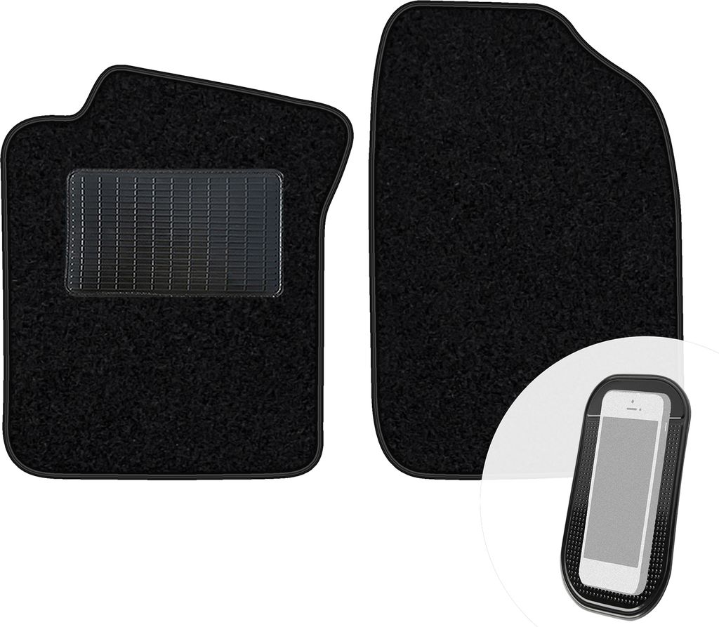 moto-MOLTICO Vorne Fußmatten Auto Velours Autoteppiche Schwarz Automatten Set 2-teilig passend für Toyota Corolla E11 1997-2001