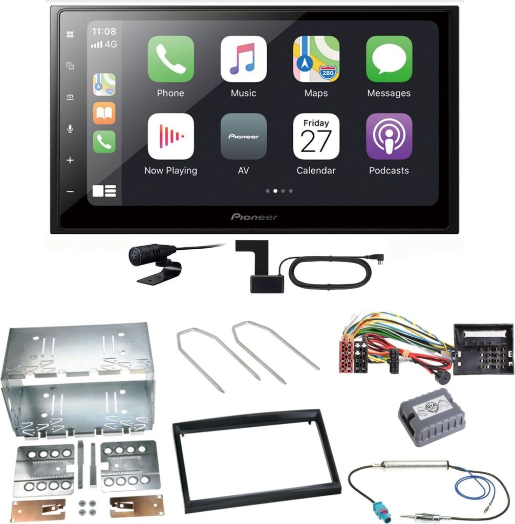Pioneer SPH-DA250DAB Bluetooth DAB+ Einbauset für Peugeot 207 307 Partner Expert