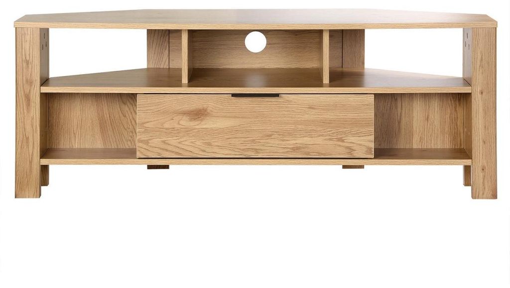 CALICOSY - Meuble TV d'Angle 1 TiroirReproduction Chêne - Image du produit 