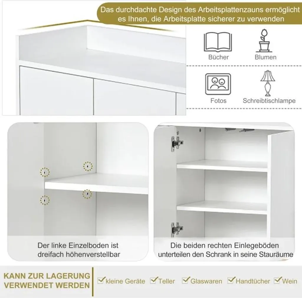 Meuble de salon design blanc à tiroir avec vaste capacité de stockage