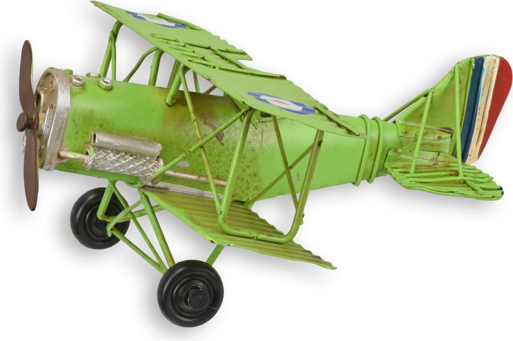 Blechmodell Doppeldecker Flugzeug Oldtimer Replikat Retro Design Dekoration