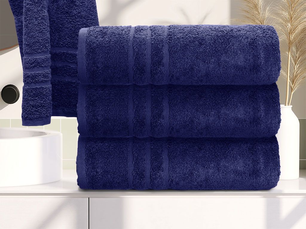 Handtuch Comfort 70 x 140 cm dunkelblau, 100% Baumwolle