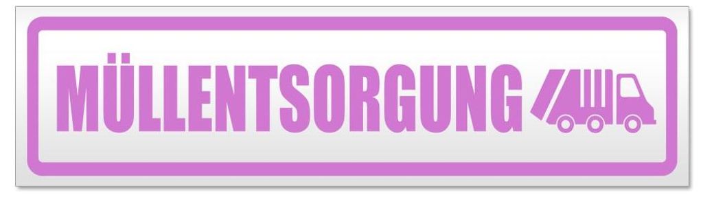 Kiwistar - Autoaufkleber - Flieder - 20 x 5,3 cm - Müllentsorgung Müllauto - Hinweis Aufkleber Sticker für Auto, Kfz, Fahrrad, PKW, LKW