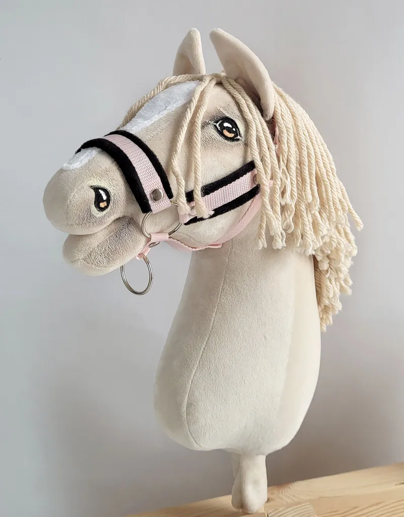 Licol pour Hobby Horse A3 ajustable anti-glisse rose et noir