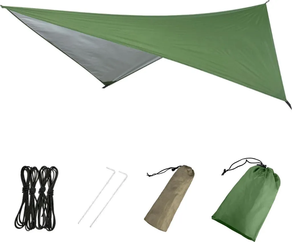 Toile de Tente Tarp Anti-Pluie pour Rester au Sec en Camping et Hamac