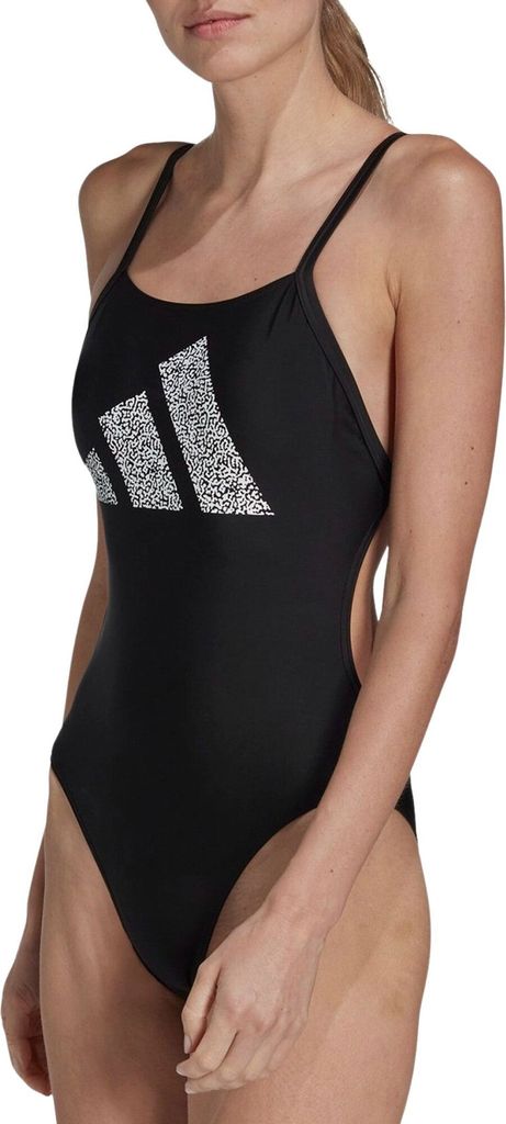 ADIDAS 3 BARS LOGO PRINT Badeanzug / Schwimmanzug schwarz Produktbild 