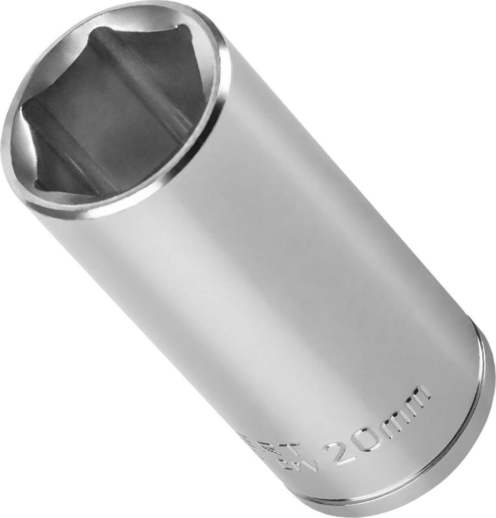 20mm, Steck-Schlüssel Einsatz Lang | Steck-Nuss Lang |Sechskantschlüssel Innensechskant Satz 3/8 Zoll, Adapter für 1/2 Zoll, 1/4 Zoll