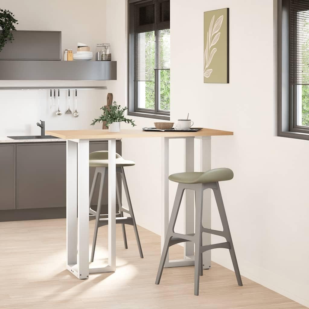 vidaXL Bartischbeine T-Form 2 Stk. Weiß 40x35x(110-111) cm Stahl