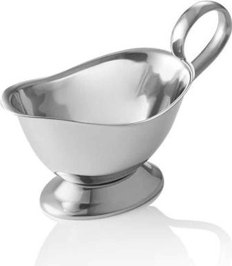 14x Sauciere silber, 130 ml, 15,5 x 7 x 9 cm, Chromnickelstahl 18/8