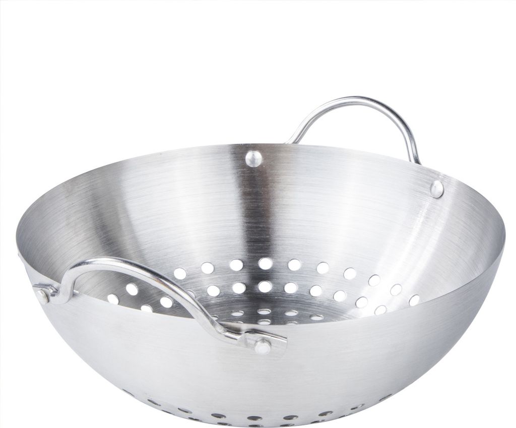 Mini Grill Wok - Grillschale - D: 20,5cm - H: 9cm - Edelstahl