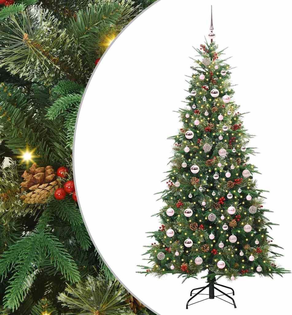 vidaXL Künstlicher klappbarer Weihnachtsbaum Grün 210 cm PE und PVC