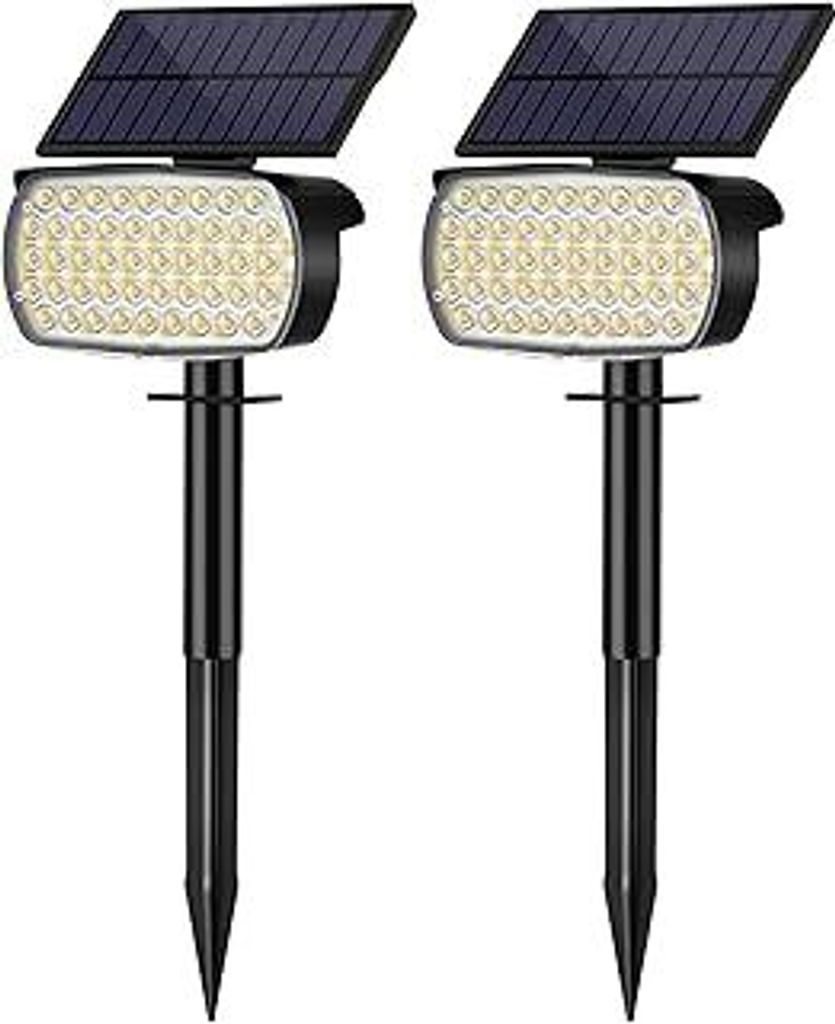 Solarlampen für Außen, 108 LED Superhelle Solar Gartenleuchte, Wasserdicht Solarleuchten für Außen, 3 Helligkeitsmodi Solarstrahler, 3000K Warm...