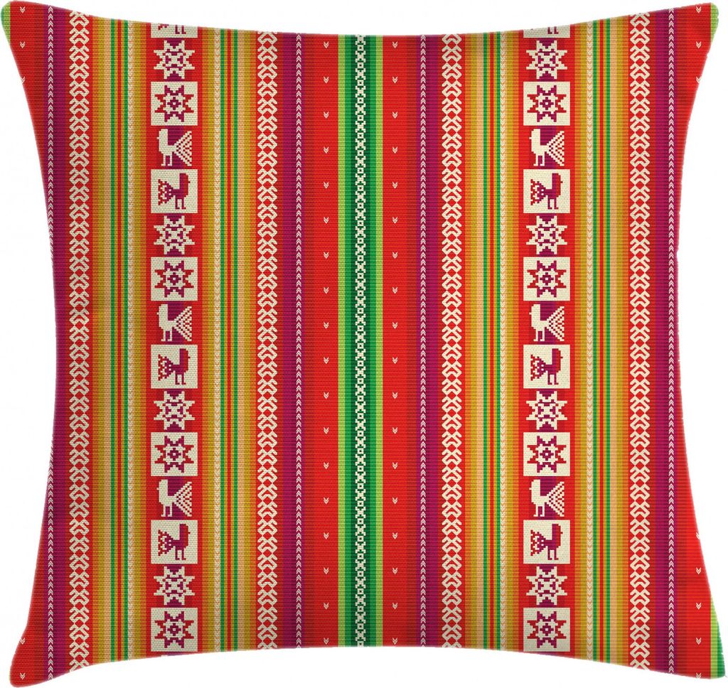 ABAKUHAUS Bunt Kissenbezug, amerikanische Aztec, Klöppelkissenhüllen mit Beidseitigen Druck Farbfest Waschbar und Reißverschluß, 45 x 45 cm, Me...