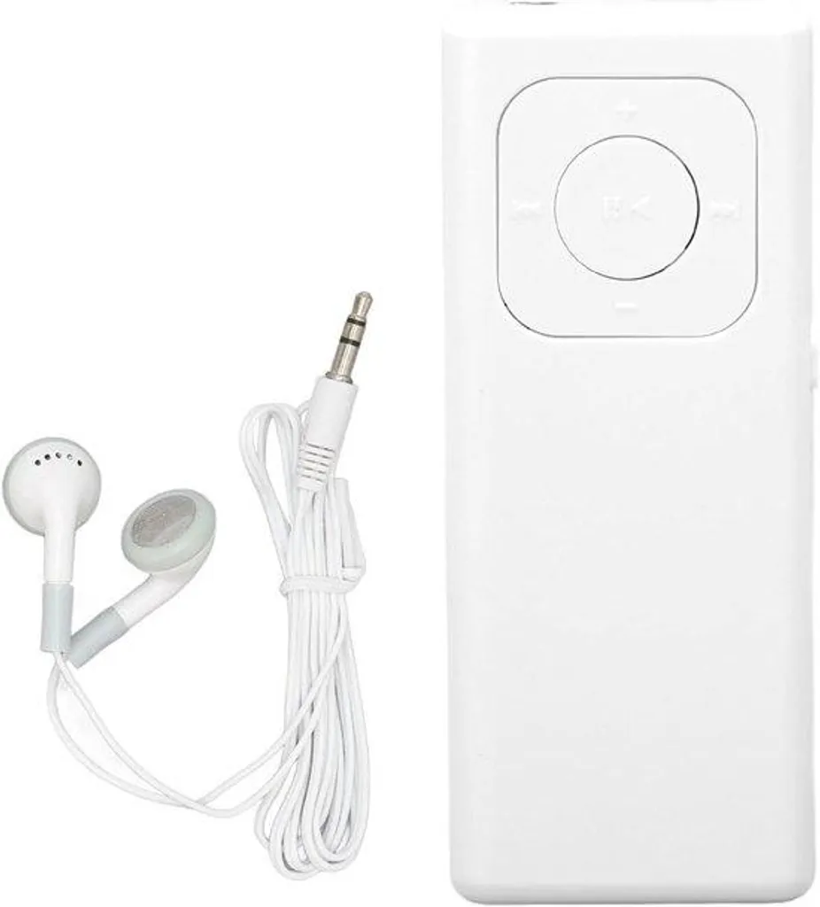 Lecteur MP3 Compact Blanc en Métal - Son Hi-Fi sans Perte avec USB