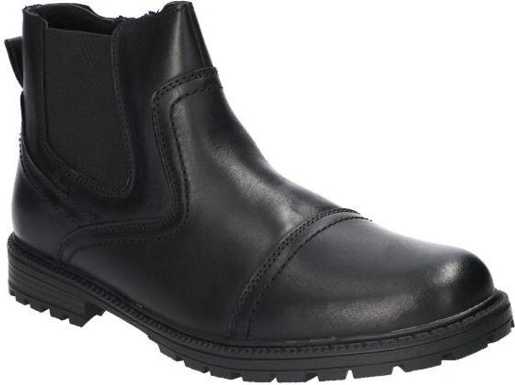 AMERICAN CLUB CY13124 Warme Herren-Stiefeletten aus Echtleder, Winterstiefel, Schwarz 43