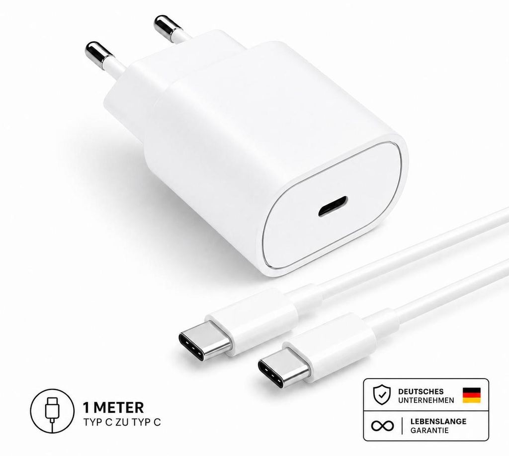25W USB-C Ladegerät mit Kabel – Netzteil, Adapter & Produktbild 