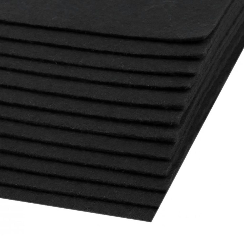 1 Bastelfilz Bogen DIN A4, ca. 2mm, 300g/m² feste Qualität schwarz